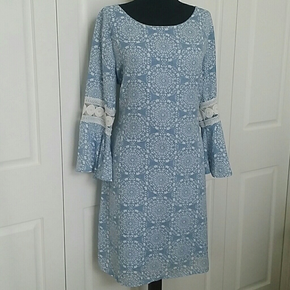 Boho style blue dress